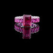 Emerald Cut Pink Moissanite Diamond Full Eternity Gemstone Eternity Band