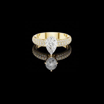 Gorgeous Pear Cut Lab Diamond Ring For Bridal Look