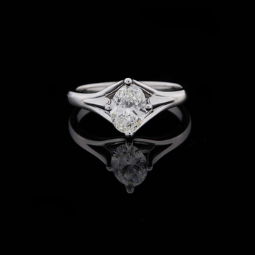 Split Shank Oval Cut Moissanite Diamond Cathedral Solitaire Ring