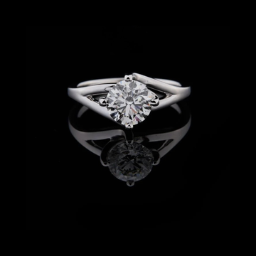 Round Cut Lab Diamond Solitaire Twisted Engagement Ring