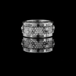 Wide Pave Round Cut Moissanite Diamond Statement Band with Bezel Accents