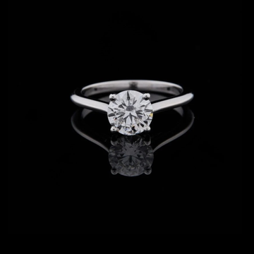 Round Cut Moissanite Diamond Solitaire Engagement Ring With Cathedral