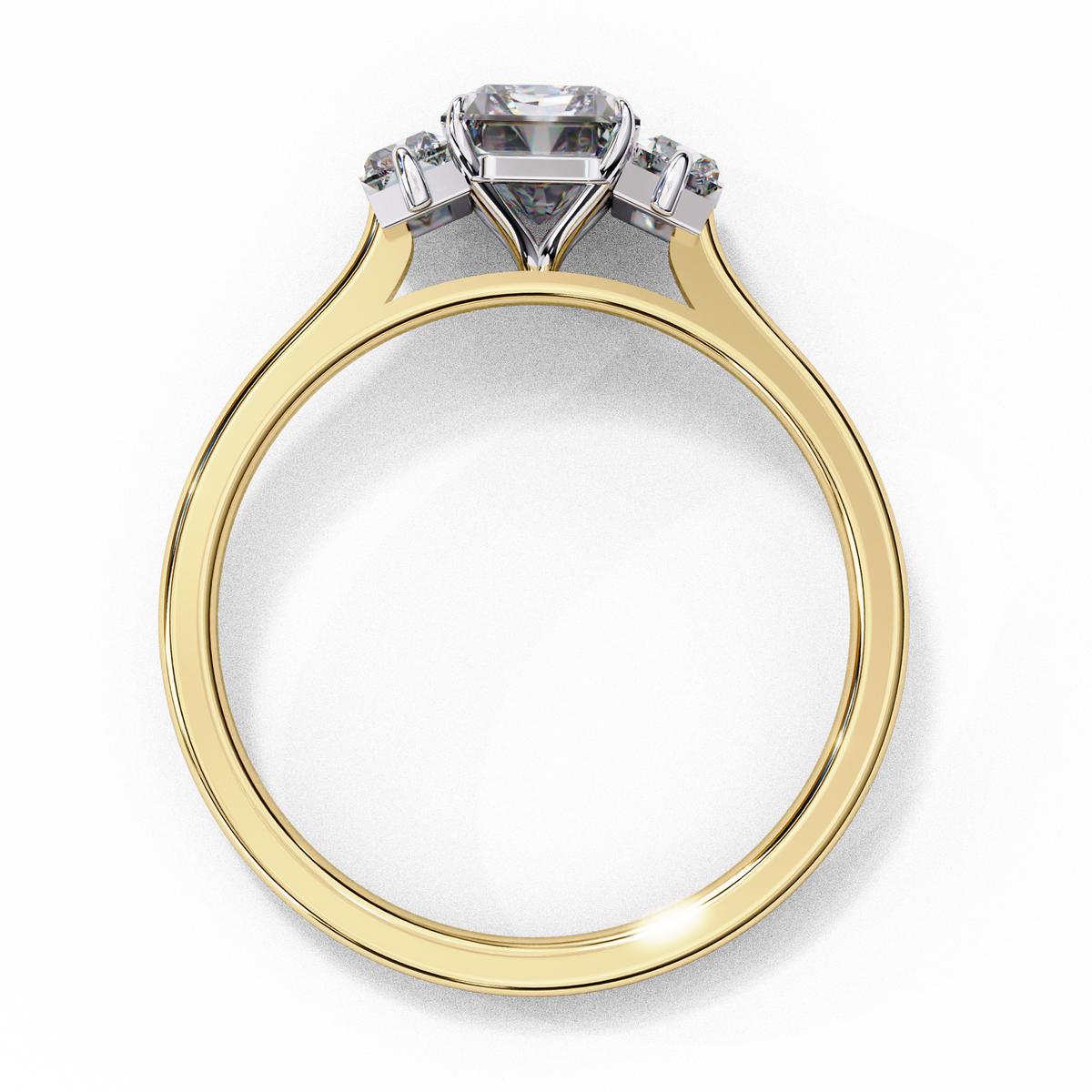 Gold and silver ring with a diamond 