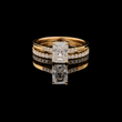 Radiant Cut Moissanite Diamond Women's Architectural Solitaire Pave Band Set