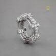 Round Cut Moissanite Diamond Pave Wedding Band - View 2