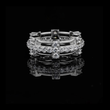 Round Cut Moissanite Diamond Pave Wedding Band