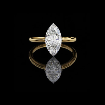 Marquise Cut Moissanite Diamond Solitaire Ring With Hidden Pave Halo