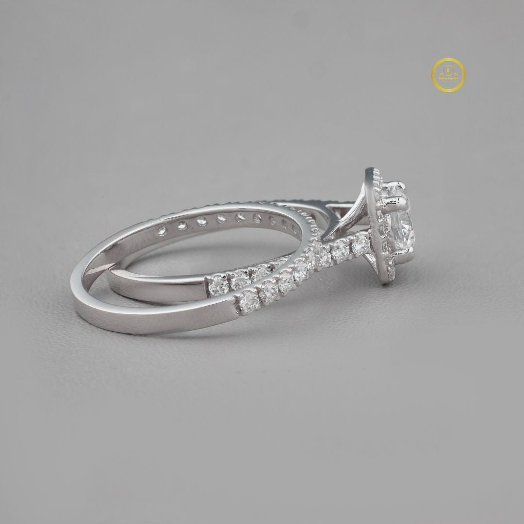 Round Cut Moissanite Diamond Women's Modern Pave Stackable Anniversary Set - View 2