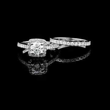 Round Cut Moissanite Diamond Women's Modern Pave Stackable Anniversary Set