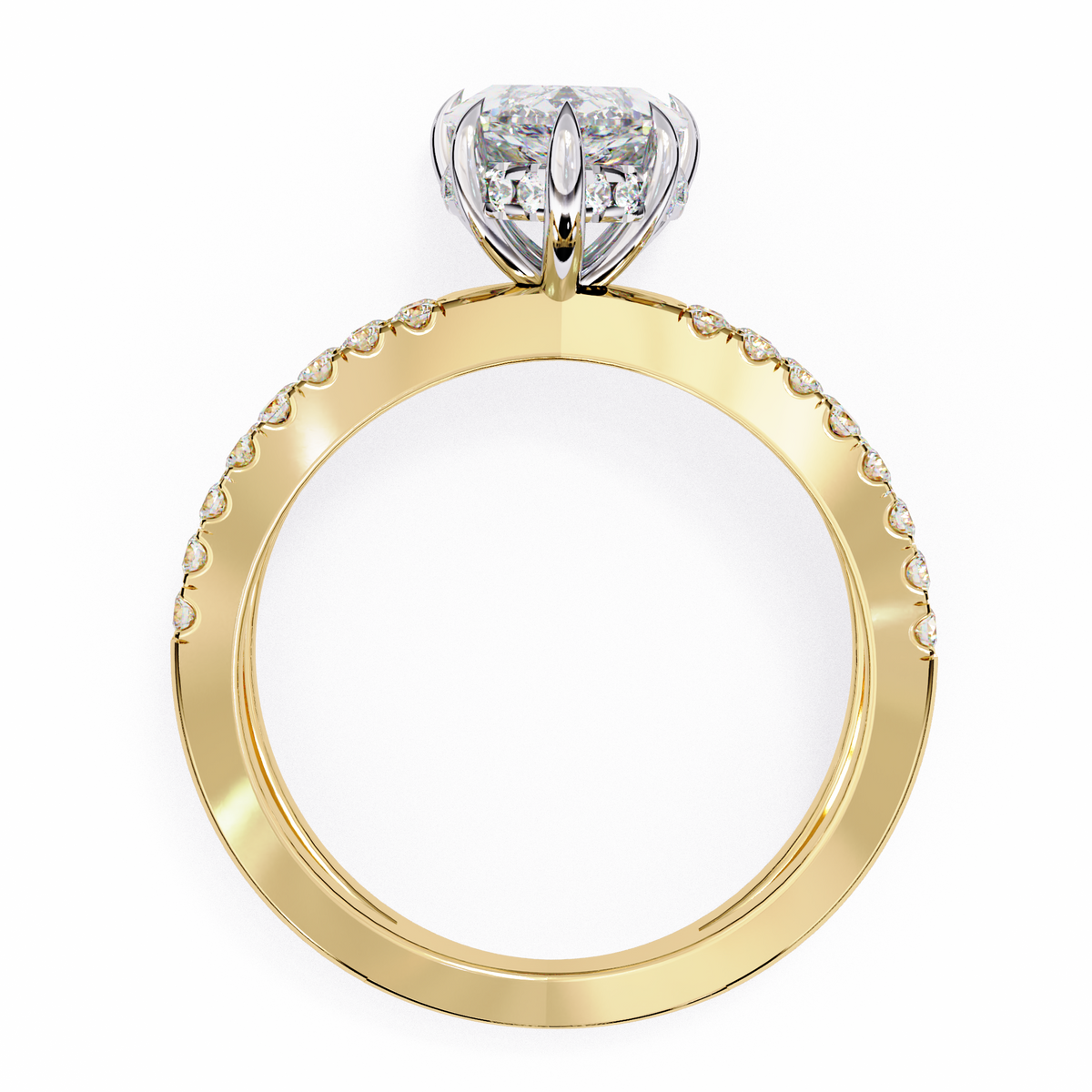 Gold ring with a diamond 