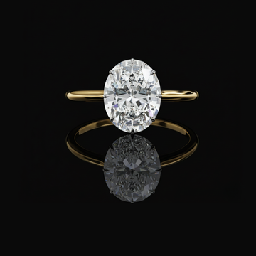 Hidden Pave Halo Oval Cut Lab Diamond Daily Wear Women Ring