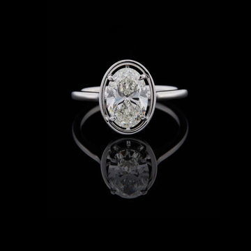 Oval Cut Lab Diamond Solitaire Engagement Ring