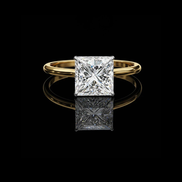 Princess Cut Moissanite Diamond Engagement Ring With Four Prong