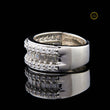 Baguette and Round Moissanite Diamond Wide Eternity Ring Wedding Band - View 3