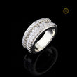Baguette and Round Moissanite Diamond Wide Eternity Ring Wedding Band - View 2