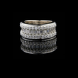 Baguette and Round Moissanite Diamond Wide Eternity Ring Wedding Band