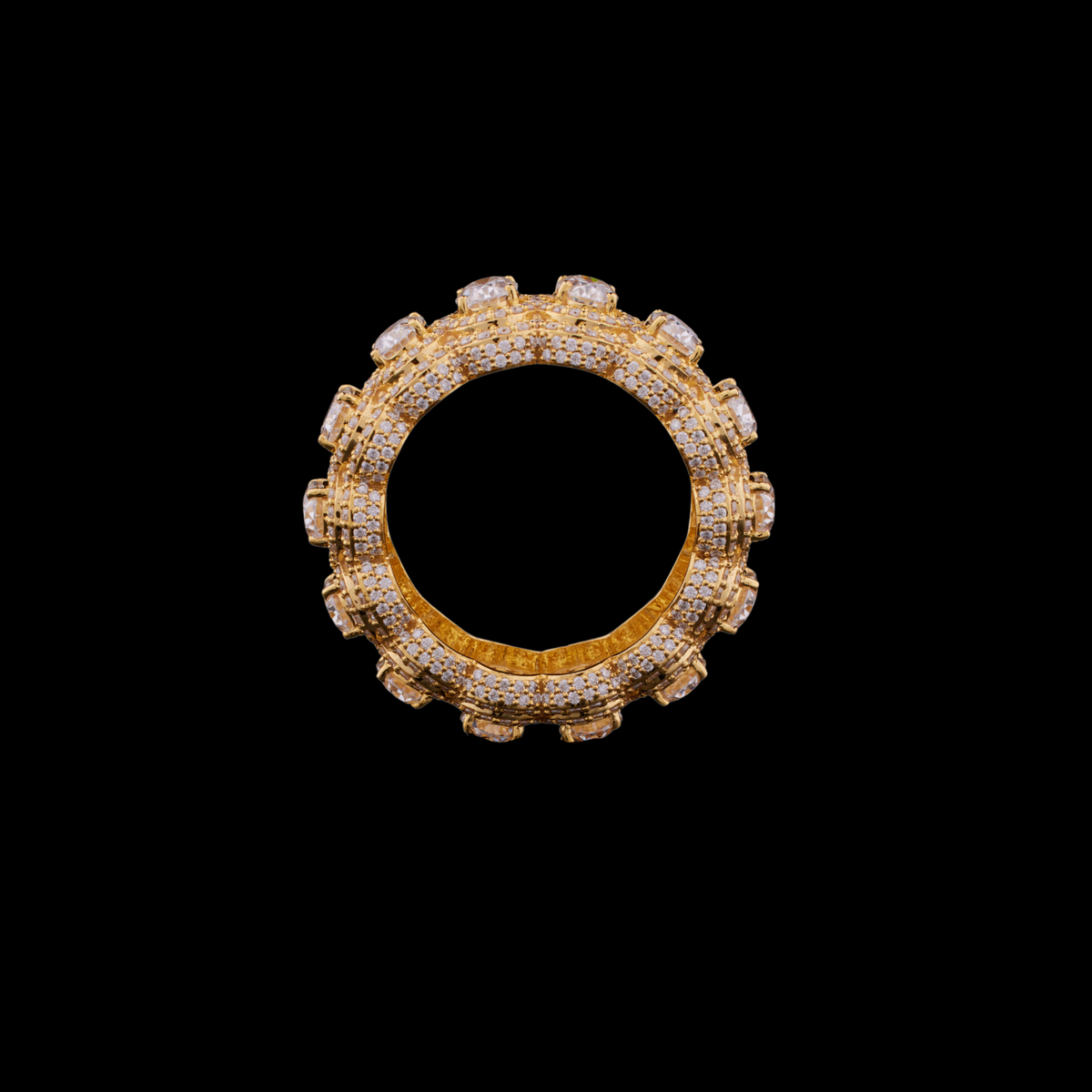 Oval Halo Cut Moissanite Diamond Full Eternity Statement Band Ring - View 3