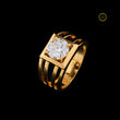 Round Cut Moissanite Diamond Men's Multi Bar Openwork Lattice Statement Band - View 2