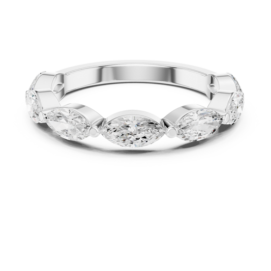 Minimal Marquise Cut Moissanite Diamond Wedding Band - View 2