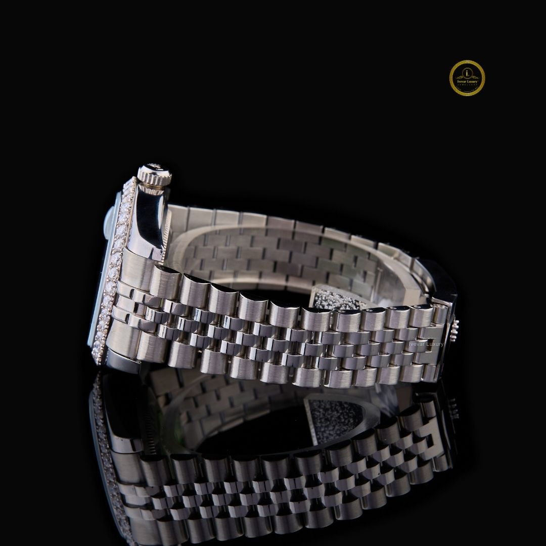 Ivevar Luxury Square Lab Grown Diamond Watch Luminous Quartz & Date Function for Men - View 3