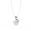 Contemporary Round Lab Grown Diamond Solitaire Partial Bezel Set Pendant - View 10