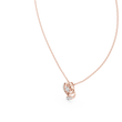 Abstract Swirl Petal Layering Pendant with Round Moissanite Diamond - View 5