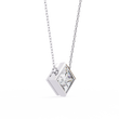 Kite Set Princess Moissanite Diamond Pendant with Full Bezel Setting - View 7