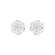 Floral Interwoven Knot Design Round Cut Lab Diamond Stud Earrings - View 4
