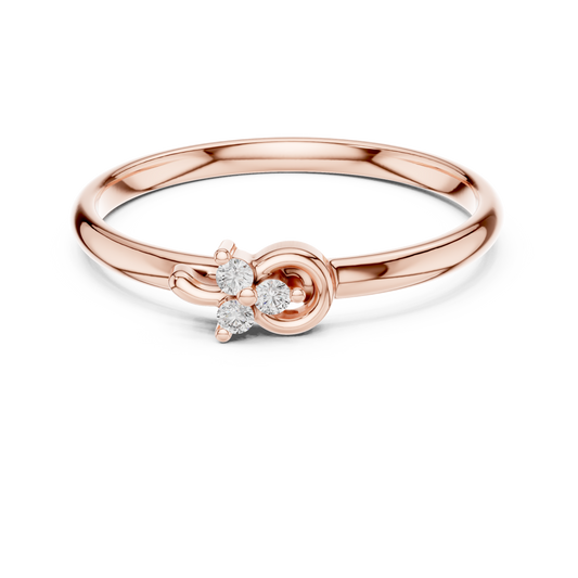 Open Circle Lab Diamond Cluster Ring With Round Cut Brilliant Stones - View 2