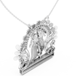 Divine Radha Krishna Peacock Frame Lab Grown Diamond Pendant - View 9