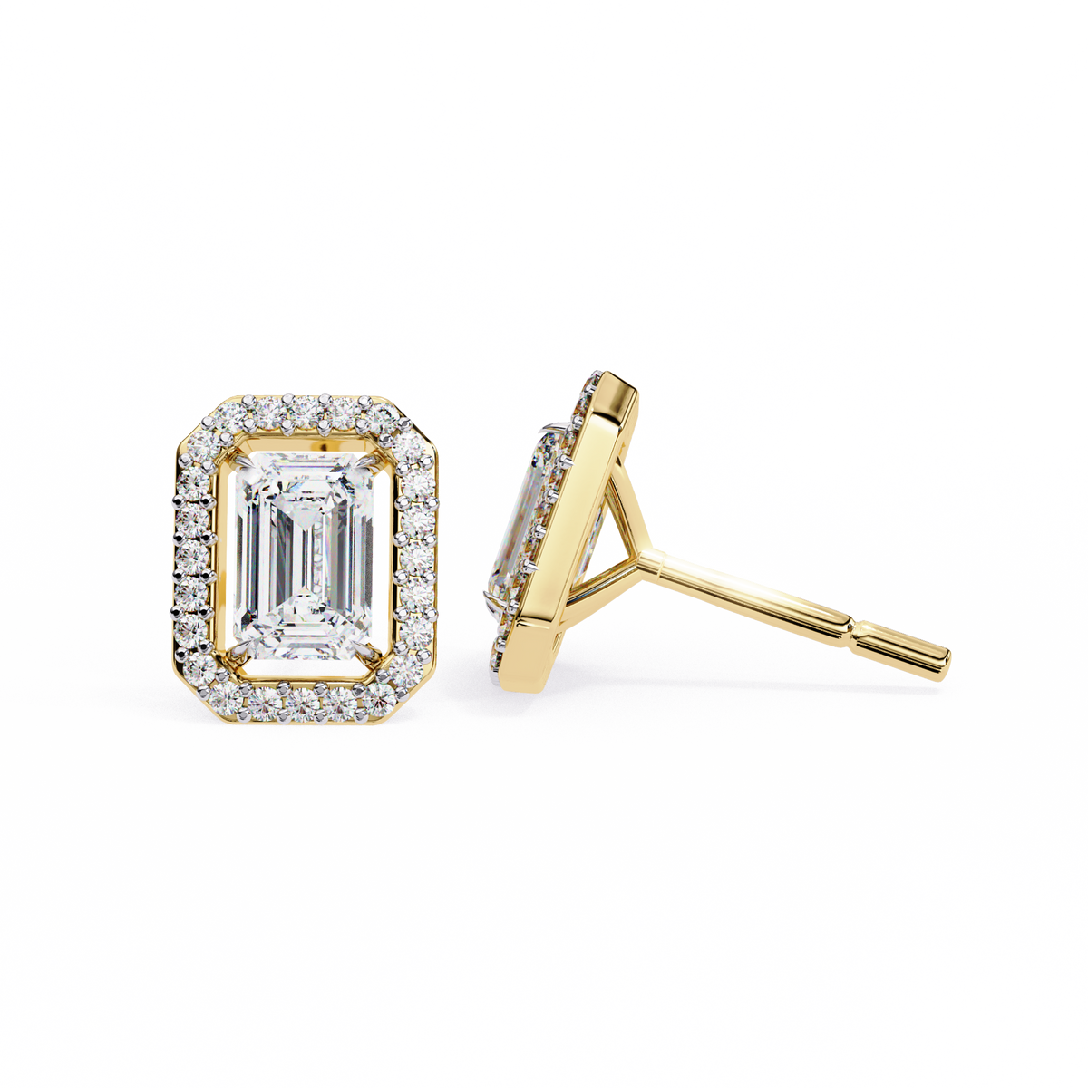 Lab Grown Emerald Cut Diamond Stud Earring The Ultimate Everyday Luxury For Mine - View 6