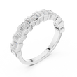Baguette Cut Moissanite Diamond Half Eternity Wedding Band - View 8