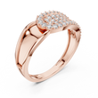 Round Cut Lab Grown Diamond Men's Oval Shield Pave Accent Wedding Ring - View 5
