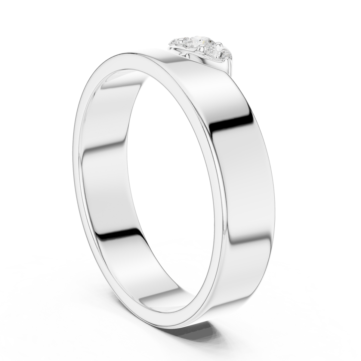 Round Cut Moissanite Diamond Men's Unique Geometric Anniversary Ring - View 8