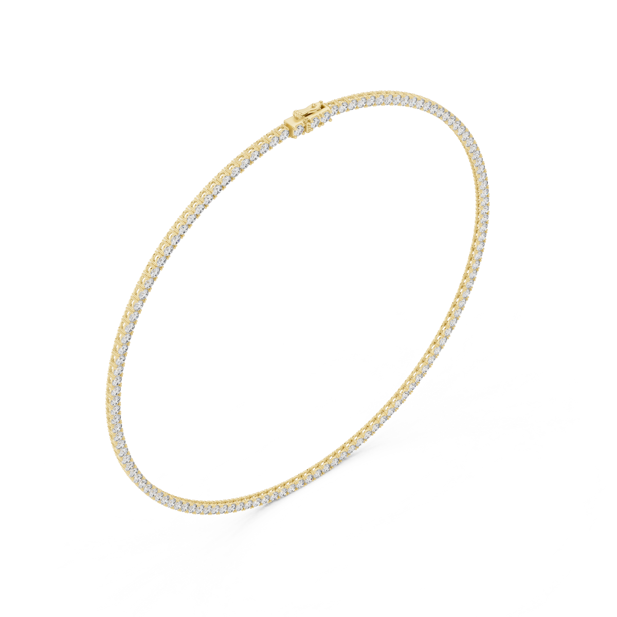 Round Cut Lab Grown Diamond Tennis Necklace - View 7