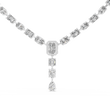 Mixed Cut Diamond Y Necklace with Pear Drop Lab Grown Pendant - View 7