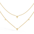 Two Layered Triangle Moissanite Diamond Pave Necklace - View 2