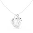 Heart Shape Leaf Inspired Lab Grown Diamond Pendant Necklace - View 3