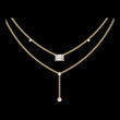 Double Layer East West Radiant Lab Grown Diamond Y Drop Necklace