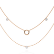 Layered Open Circle Bezel Lab Grown Diamond Double Necklace - View 2
