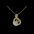 Abstract Swirl Circle Lab Grown Pendant with Pave Accents