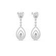Interlinked Pear Cut Moissanite Diamond Floating Halo Drop Earring - View 3