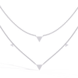 Two Layered Triangle Moissanite Diamond Pave Necklace - View 3