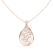 Teardrop Shape Leaf Inspired Round Moissanite Pendant - View 2