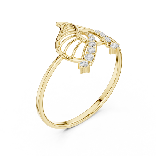 Nature-Inspired Moissanite Diamond Statement Delicate Ring - View 2