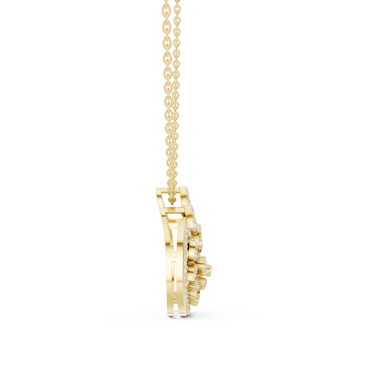 Chandelier Droplet Layering Pendant with Multi Stone Lab Grown Diamond - View 4