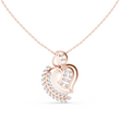 Heart Shape Leaf Inspired Moissanite Diamond Pendant Necklace - View 2