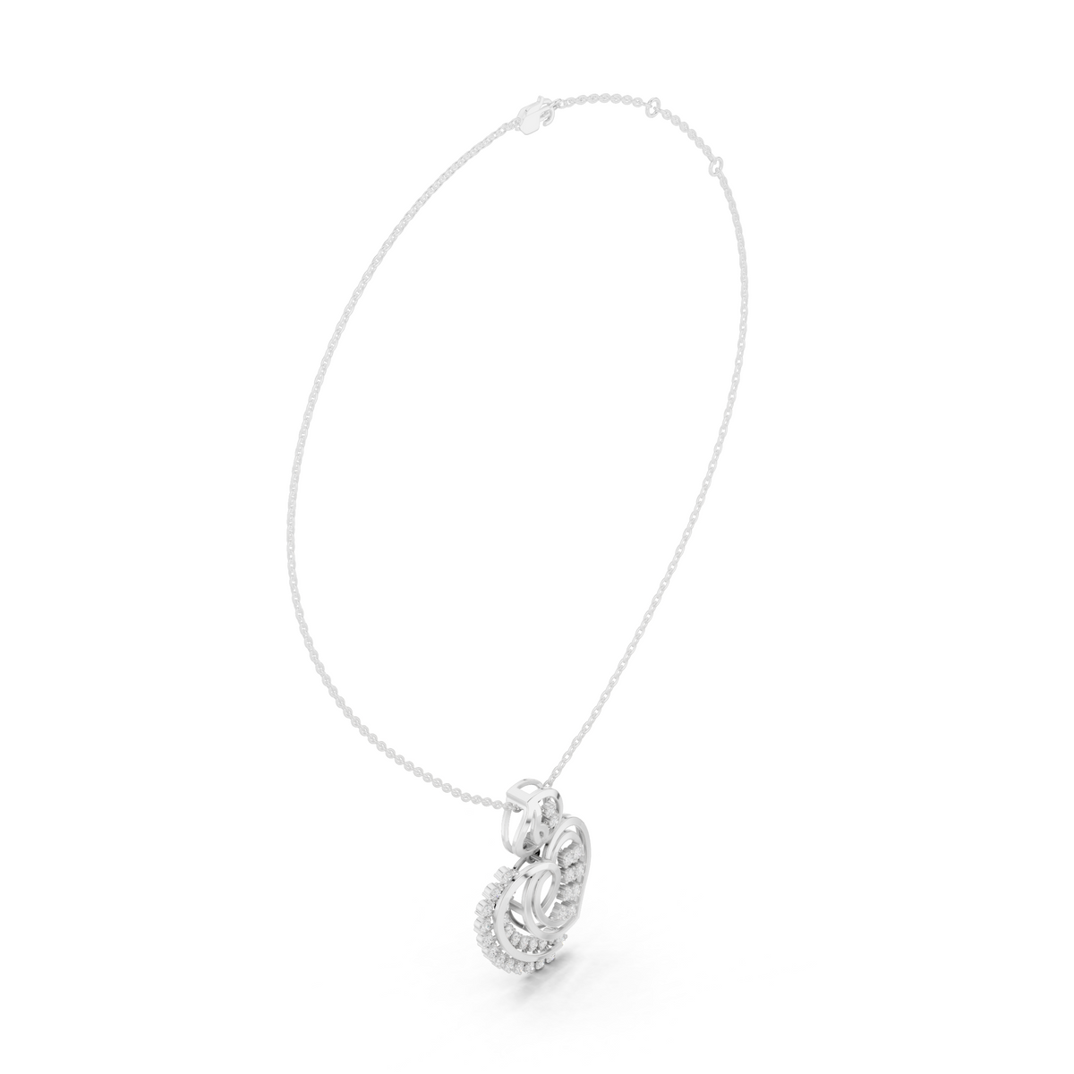 Heart Shape Leaf Inspired Moissanite Diamond Pendant Necklace - View 9