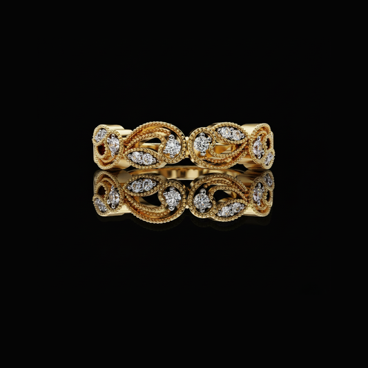 Vintage Inspired Filigree Work Lab Diamond Ring