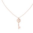 Intricate Filigree Key Solitaire Pendant With Round Moissanite Diamond - View 2
